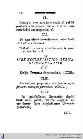 De iure ecclesiastico germaniae generatim.
