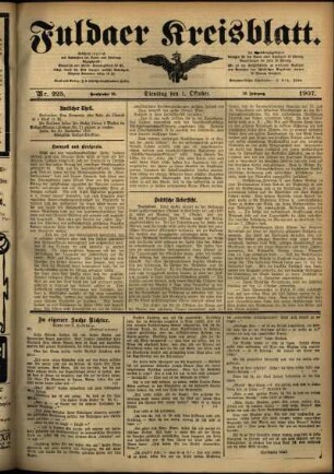 Ausgabe vom Dienstag, den 01. Oktober 1907.