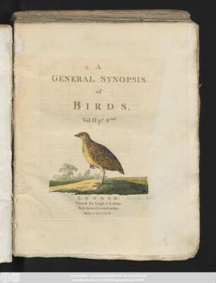 Vol. 2, 2: A General Synopsis of Birds