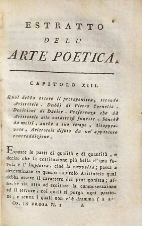 Opere in Prosa dell'abate Pietro Metastasio, 3. Estratto dell'arte poetica