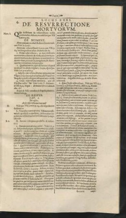 Locus XXXI. De Resurrectione Mortuorum.