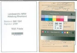 Entnazifizierung Frieda Wolf , geb. 12.04.1898 ()