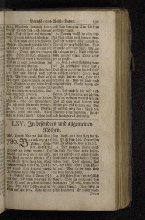 LXV. In besondern und allgemeinen Nöthen.