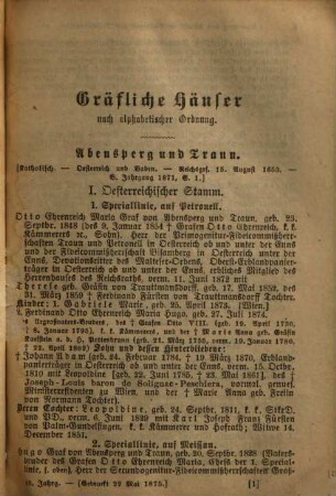 Gothaisches genealogisches Taschenbuch der gräflichen Häuser. 49, 49. 1876