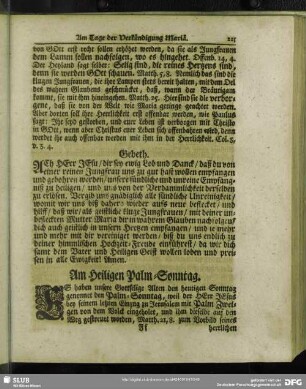 Am Heiligen Palm-Sonntag
