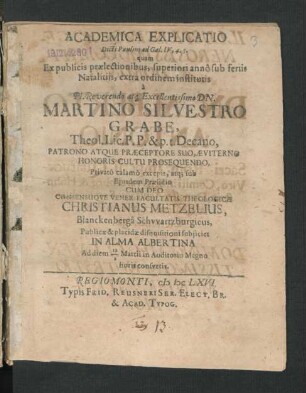 Academica Explicatio Dicti Paulini ad Gal. IV, 4. 5.