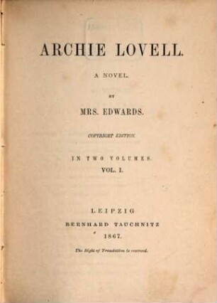 Archie Lovell : a novel. 1