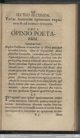 Sectio Secunda, Varias Autorum opiniones exponens & ad examen revocans