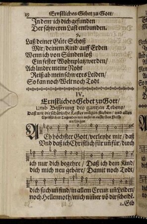 IV. Ernstliches Gebet zu Gott.
