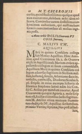 Anno urbis DCLII ... C. Marius V. M. Aquillius