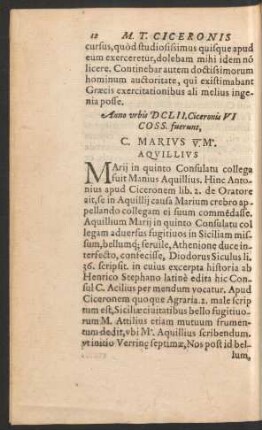 Anno urbis DCLII ... C. Marius V. M. Aquillius