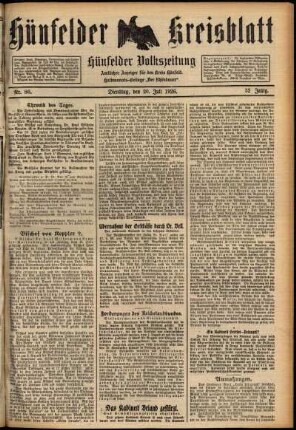 Ausgabe vom Dienstag, den 20. Juli 1926.