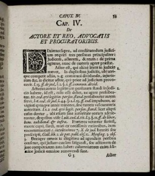 Cap. IV. De Actore Et Reo, Advocatis Et Procuratoribus.