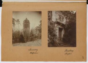 Wasserturm, Strausberg / Kirche, Haselberg: Ansichten (aus: Skizzen- und Fotoalbum 29)
