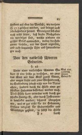Von den natürlich schweren Geburten
