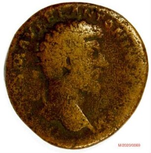 Römische Münze, Nominal Dupondius, Prägeherr Marc Aurel, Prägeort Rom, Original