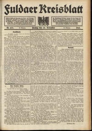 Ausgabe vom Freitag, den 28. November 1913.