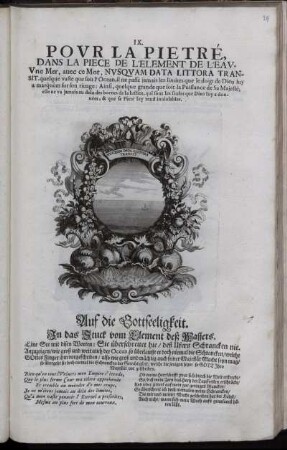 IX. Povr la pietré, dans la piece de l'element de l'eav = Auf die Gottseeligkeit. In das Stuck vom Element des Wassers