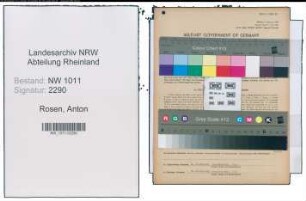 Entnazifizierung Anton Rosen , geb. 23.01.1894 (Kaufmann)