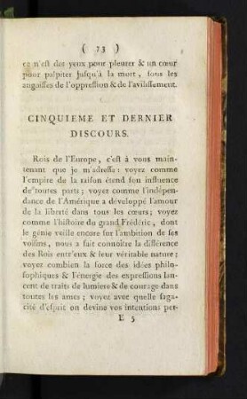 73-86 Cinquieme et dernier discours