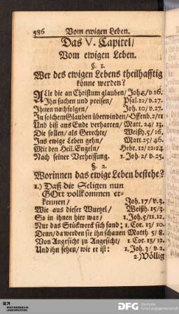 Das V. Capitel. Vom ewigen Leben.