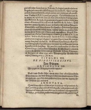 Titulus VIII. De Fideiussoribus. Ton [virlm.: Von] Bürgen