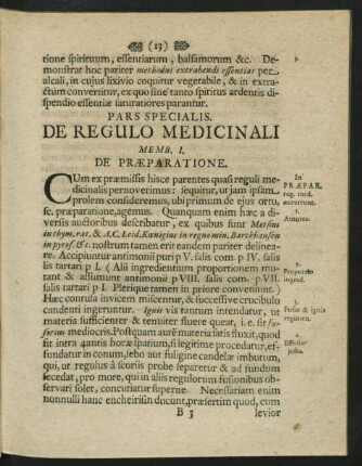 Memb. I. De Praeparatione.