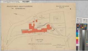 Arnsberg (Arnsberg) Regierung Bestandszeichnung Lageplan (1928) 1 : 500 47 x 73 Druck: Pulchra-Druck, Düsseldorf Staatshochbauamt Arnsberg