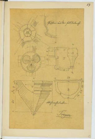 Totenkirche, Treysa: Details (aus: Skizzen- und Fotoalbum 19)
