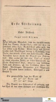 1. Abtheilung: Einleitung