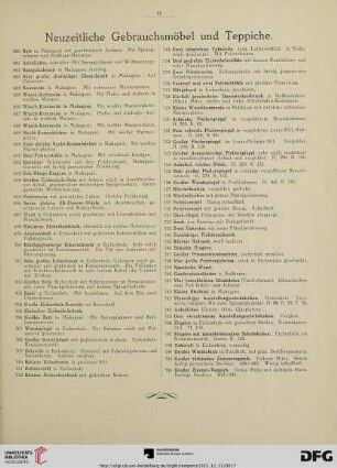 Neuzeitliche Gebrauchsmöbel und Teppiche (Nr. 680-751)