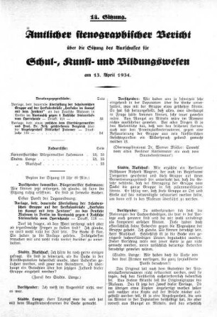 Sitzung 14, 13. April 1934