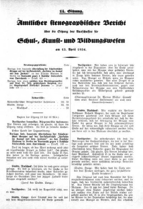 Sitzung 14, 13. April 1934
