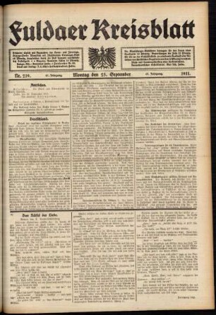 Ausgabe vom Montag, den 25. September 1911.