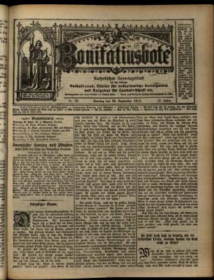 Erste Ausgabe vom Sonntag, den 28. September 1913.