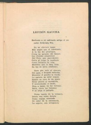 Lección gaucha