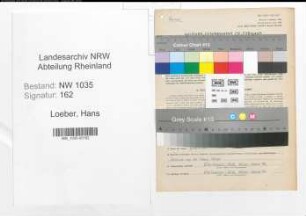 Entnazifizierung Hans Loeber , geb. 28.02.1904 (Monteur)
