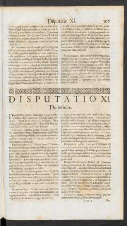 Disputatio XI. De infinito
