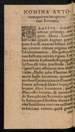 Nomina Autorum quorum integra extant Poemata.
