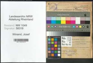 Entnazifizierung Josef Winand , geb. 14.03.1902 (Musiker)