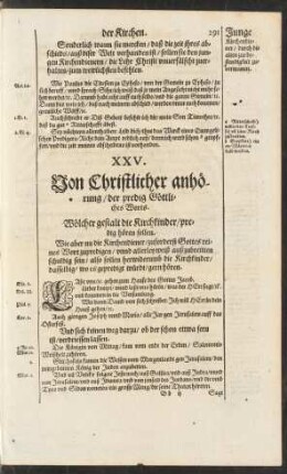XXV. Von Christlicher anhörung/ der predig Göttliches Worts.
