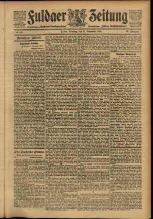Zweite Ausgabe vom Samstag, den 11. November 1905.