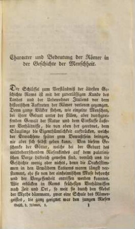 Geschichte der Römer : von der Gründung der Stadt bis zum Untergange des abendländischen Kaiserthums, 1,1