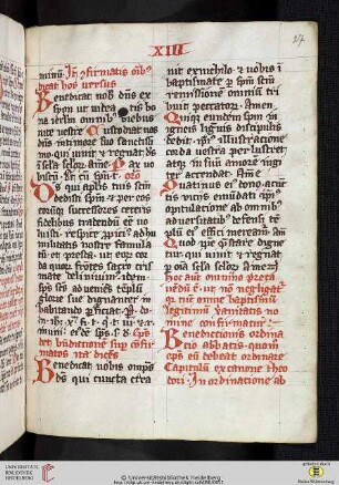 XIII. Ordinatio abbatis
