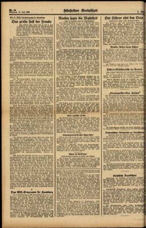 Zweite Ausgabe vom Mittwoch, den 19. Juli 1939.