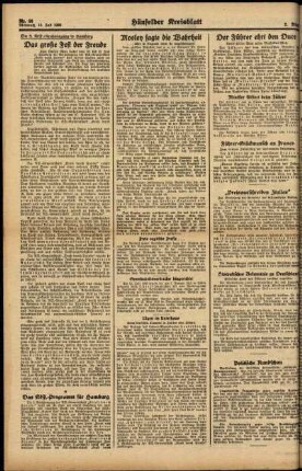 Zweite Ausgabe vom Mittwoch, den 19. Juli 1939.