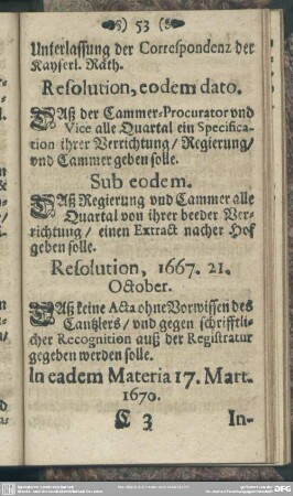 Resolution, 1667. 21. October