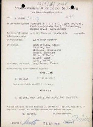 Hüttel, Gerhard