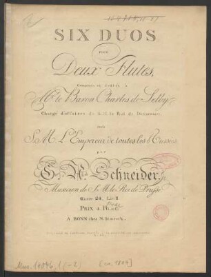 Liv: 2: Six Duos pour Deux Flûtes