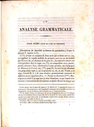 Traduction et Analyse Grammaticale des Inscriptions sculptées sur l'Obelisque Egyptien de Paris : Avec Planches